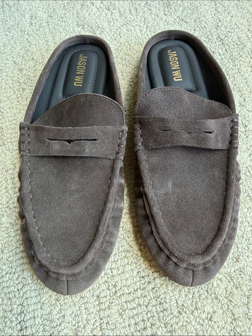Jason Wu Dark Chocolate Suede Penny Loafers